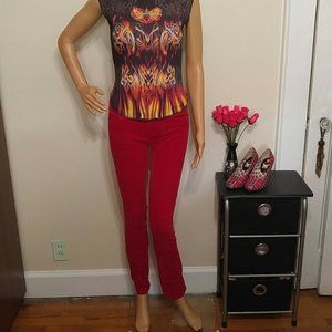 Tripp NYC red corduroy skinny jeans size 1